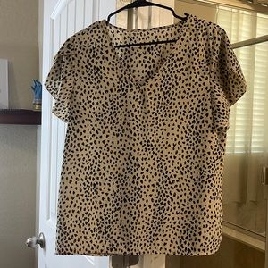 Leopard print blouse, great work shirt.